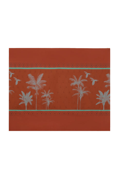 De La Falaise Cotton-Silk Sarong / Terracota Palms