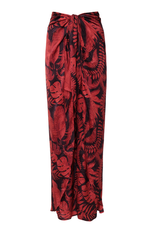La Bamba Silk Jacquard Pants / Cherry Rainforest