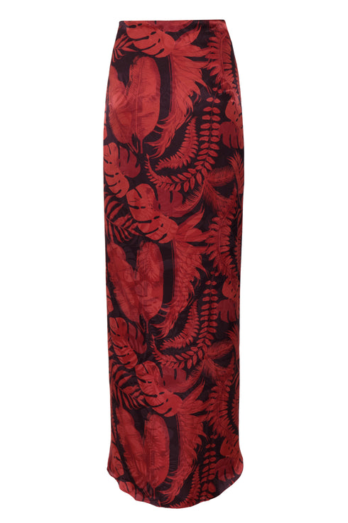 La Bamba Silk Jacquard Pants / Cherry Rainforest