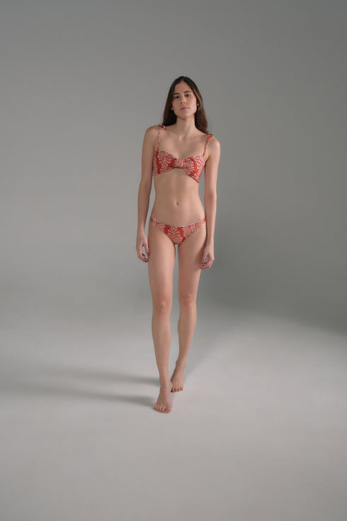 San Miguel Top / Red Arabesque - Orange Stripes