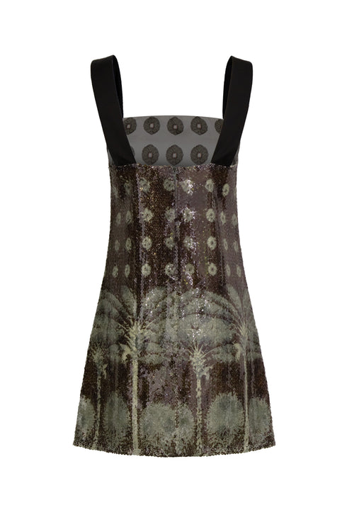 El Club del Clan Sequins Mini Dress / Green Palms