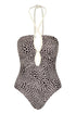Saint Tropez One Piece / Ivory & Black Animal Print