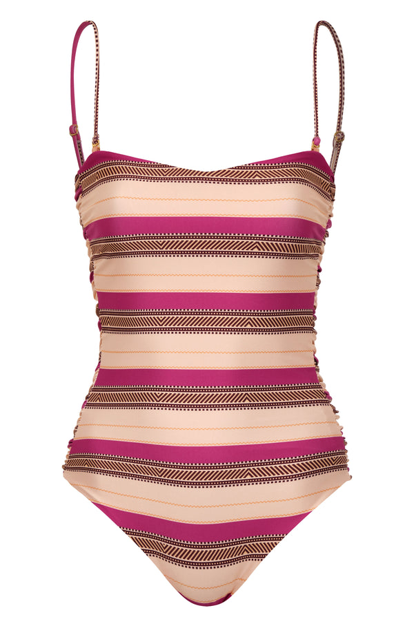 Las Balsas One Piece / Ethnic Pink Stripes