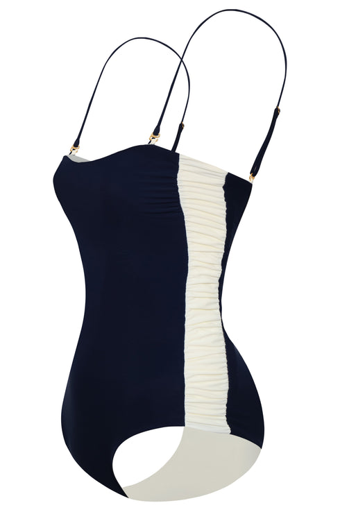 Las Balsas One Piece / Navy - Ivory