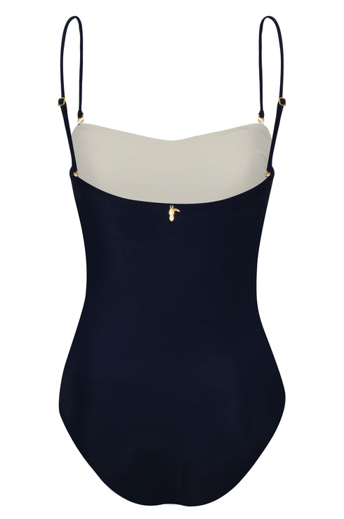 Las Balsas One Piece / Navy - Ivory