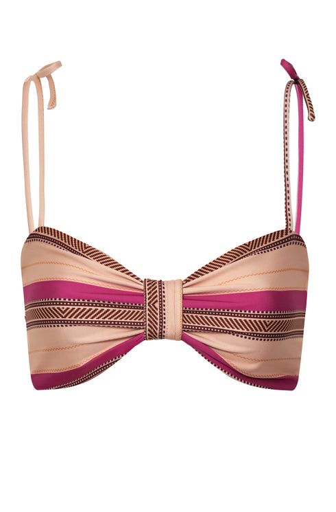 San Miguel Top / Ethnic Pink Stripes