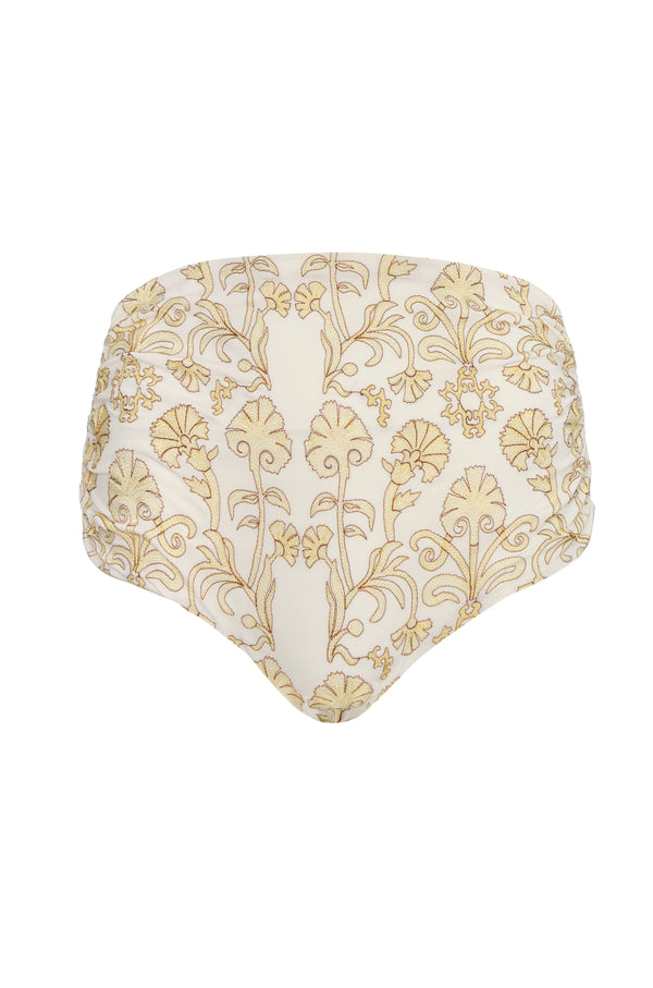 Victoria Embroidered Bottom / Yellow Flowers - Ivory