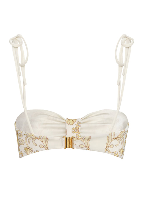 San Miguel Embroidered Top / Yellow Flowers - Ivory