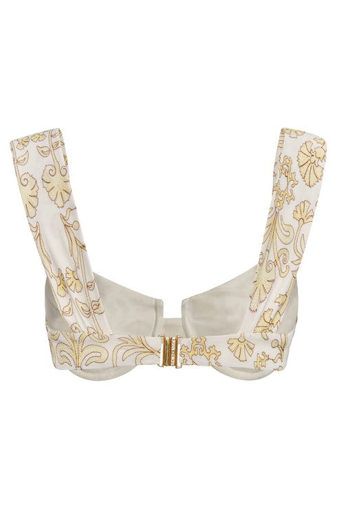 Sabina Embroidered Top / Yellow Flowers - Ivory