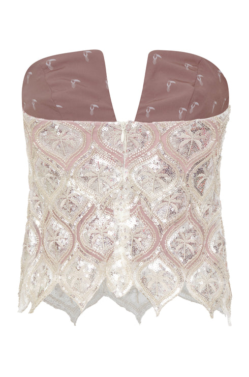 Luciana Palms Sequined Top / Silver