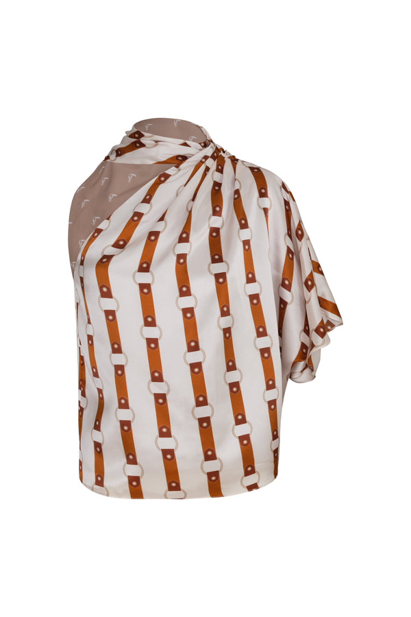 Chiminango Satin Silk Blouse / Horse Reins