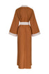Rafaela Linen Kaftan / Brown & Ivory