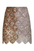 Las Ventas Palms Sequined Mini Skirt / Silver & Gold