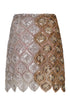 Las Ventas Palms Sequined Mini Skirt / Silver & Gold
