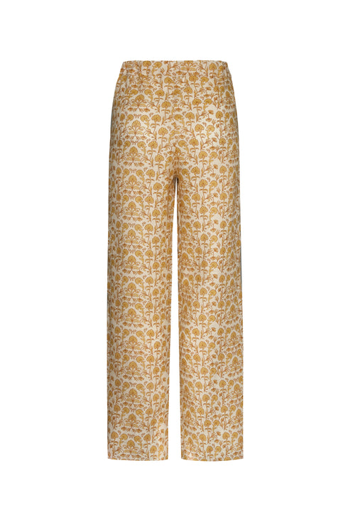 San Benito Linen Pants / Yellow Flowers
