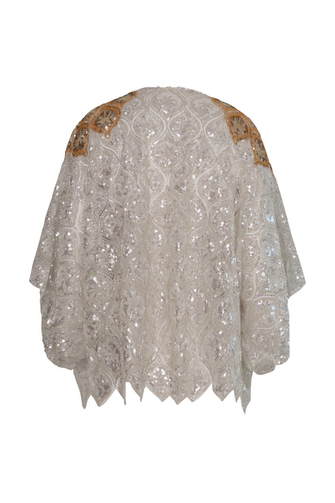 La Santamaria Palms Sequined Mini Coat / Silver & Gold