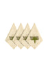 Lirios Linen Napkins / Ivory & Green - Set of 4