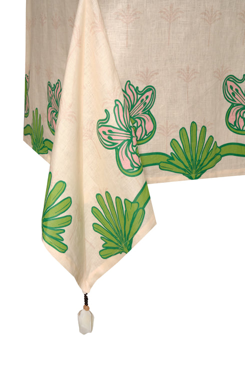 Embroidered Linen Tablecloth / Lirios Maxi