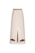 El Carmen Embroidered canvas Midi Skirt / Ivory