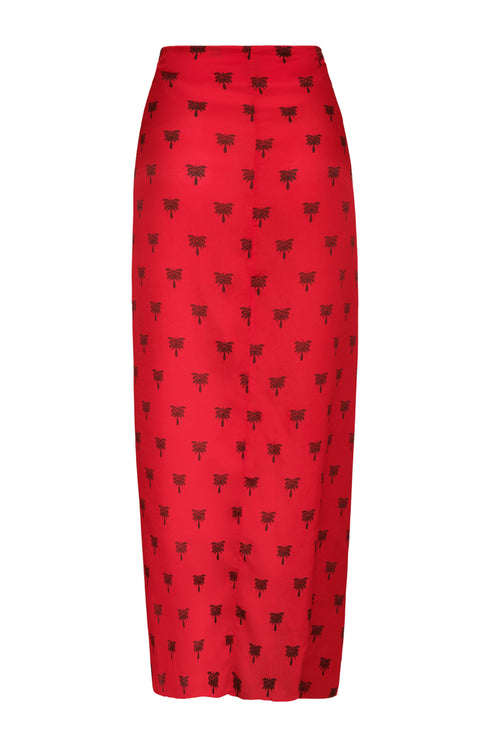 Mapara Martellato Silk Wrap Skirt / Red Polka Palms