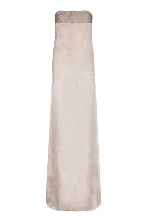 Cayetana Silk Jacquard Maxi Dress / Ivory Rainforest