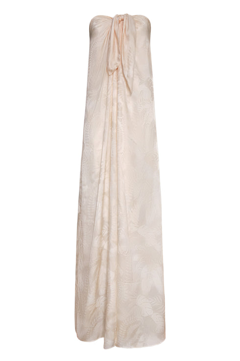 Cayetana Silk Jacquard Maxi Dress / Ivory Rainforest