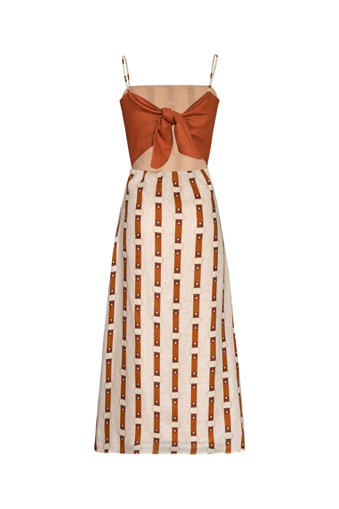 Nativa Linen Midi Dress / Horse Reins