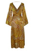 Pacífico Satin Silk Midi Dress / Yellow Intricate Shells