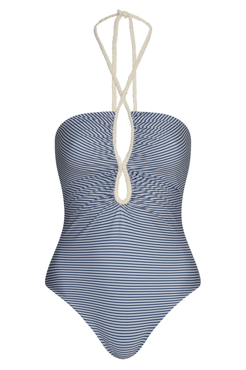 Saint Tropez One Piece / Navy Stripes - Ivory