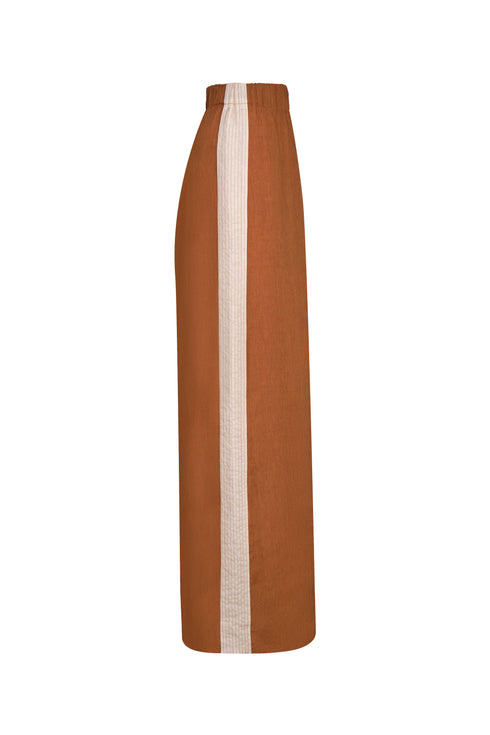 San Antonio Linen Pants / Brown & Ivory