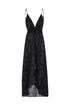 Sabina Silk Jacquard Midi Dress / Black