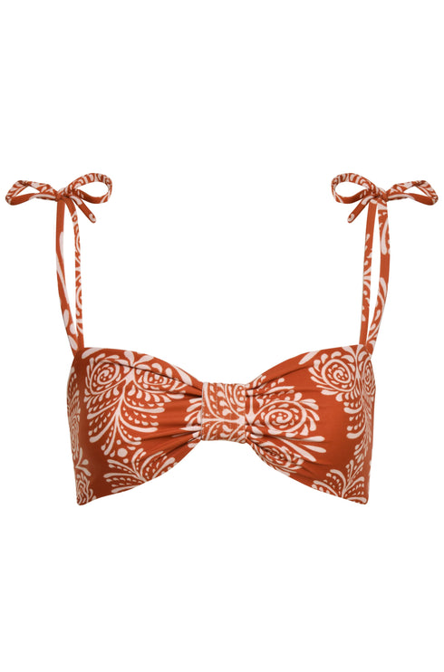 San Miguel Top / Red Arabesque - Orange Stripes