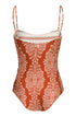 Las Balsas One Piece / Red Arabesque - Orange Stripes