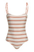 Las Balsas One Piece / Red Arabesque - Orange Stripes