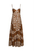 Julieta Cotton Silk Maxi Dress / Brown Arabesque