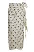 Mapara Martellato Silk Skirt / Ivory - Black Polka Palms