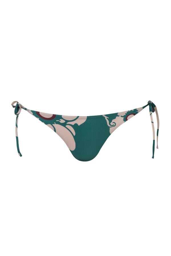 Brazil Bottom / Emerald Green Maxi Flowers - Ivory