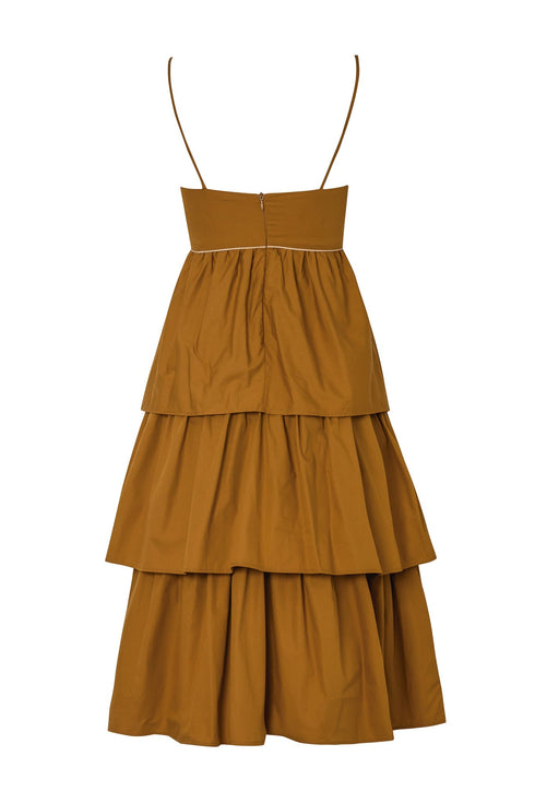 Lola Cotton Midi Dress / Tabaco