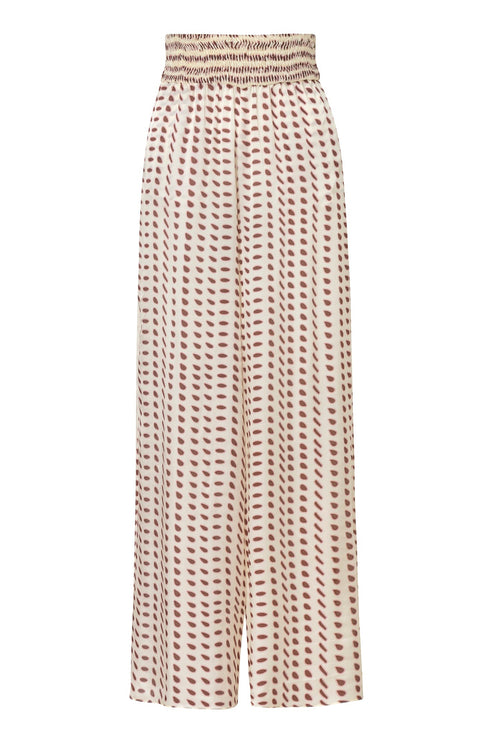 San Cipriano Silk Trousers / Ivory Wine Seeds