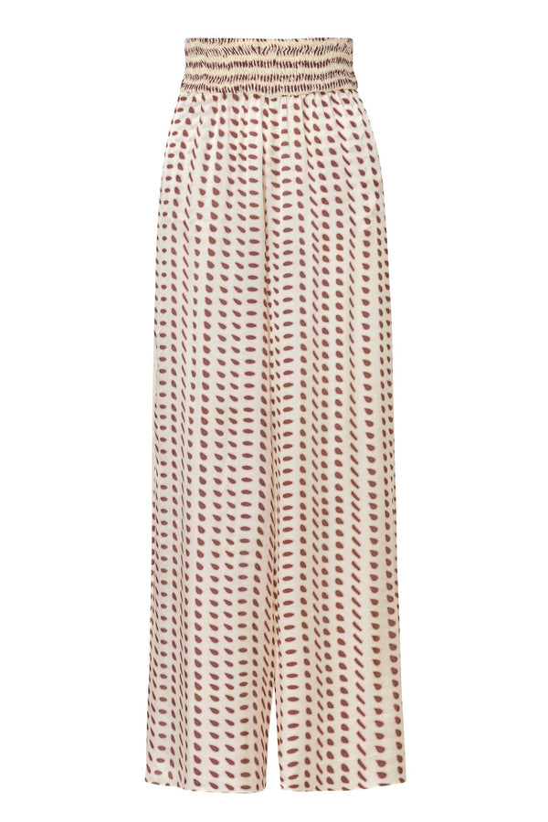 San Cipriano Silk Trousers / Ivory Wine Seeds