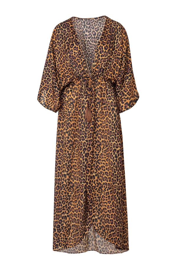 San Cipriano Cotton Silk Tunic / Jaguar Print