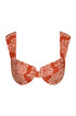 Sabina Top / Red Arabesque - Orange Stripes