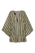 Cavalo Linen Poncho / Aquamarine Palms - Green Stripes