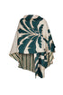 Cavalo Linen Poncho / Aquamarine Palms - Green Stripes
