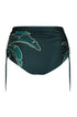 Victoria Hand Embroidered Bottom / Aquamarine Palms - Metallic Mint