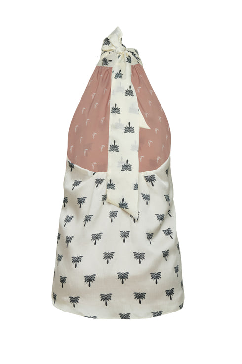 Magdalena Martellato Silk Blouse / Ivory - Black Polka Palms