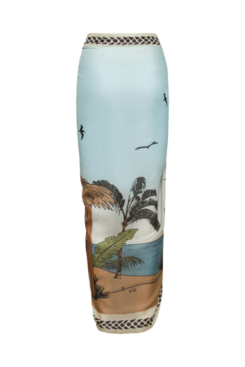 De La Falaise Cotton Silk Sarong / Sky Blue Pacific Shack