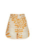Tomaso Linen Short / Ecru Yellow Arabesque