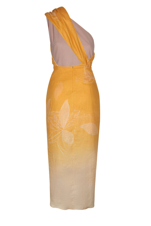 Eva Linen Midi Dress / Yellow