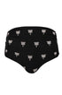 Victoria Embroidered Bottom / Black - Ivory Polka Palms